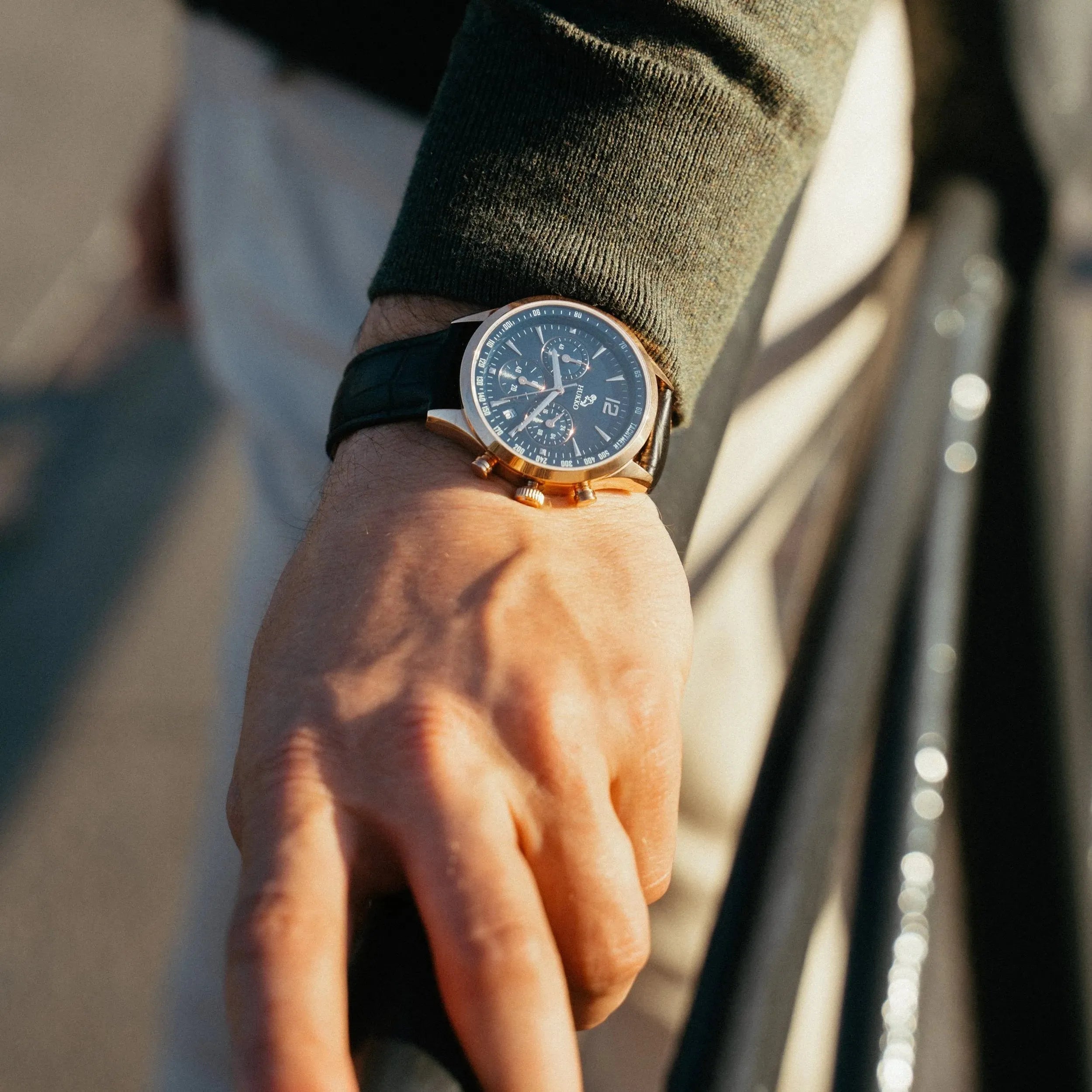 Chrono mørk/rosa guld - Hukko Copenhagen