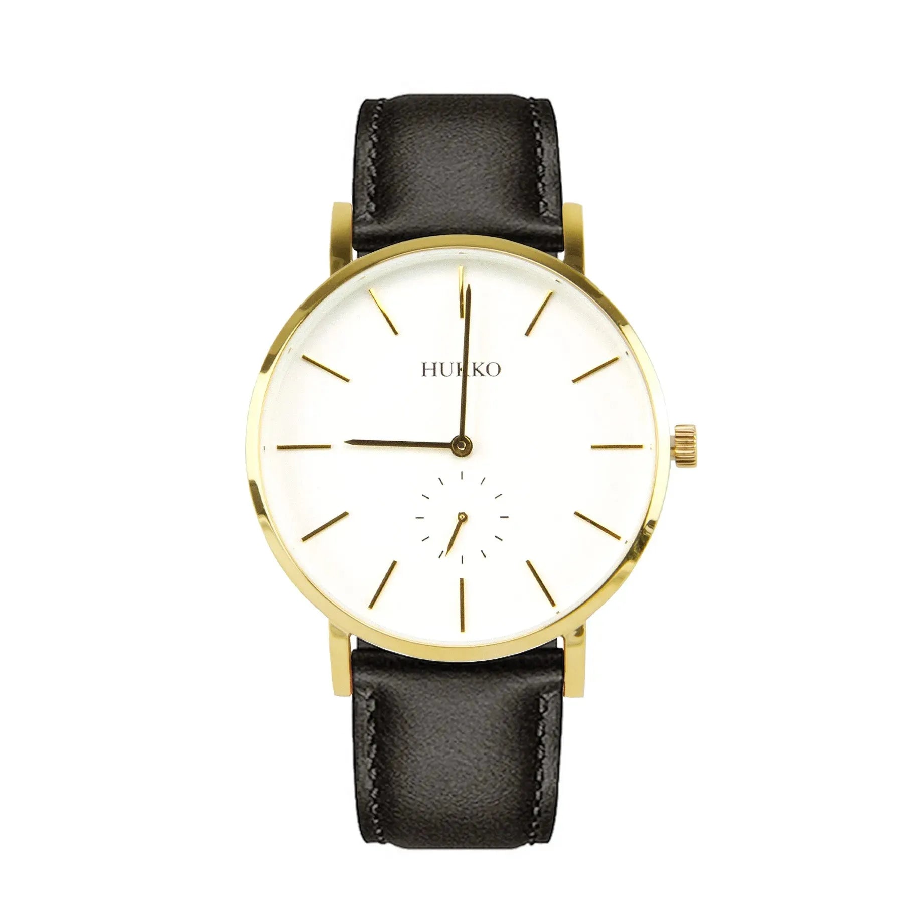 Classic Lys urskive, guld urkasse og sort rem - Hukko Copenhagen