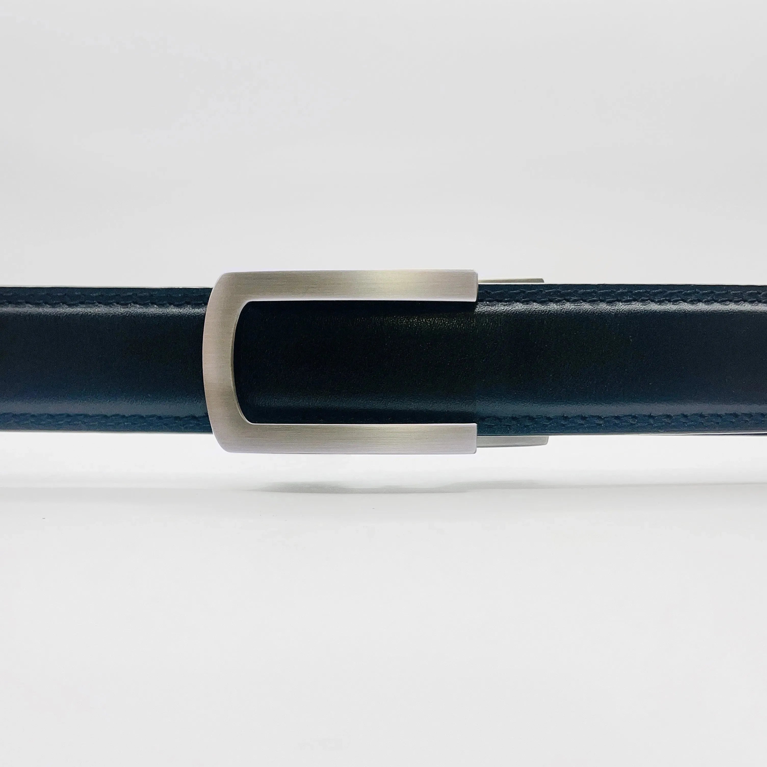 Læderbælte sort/afrundet