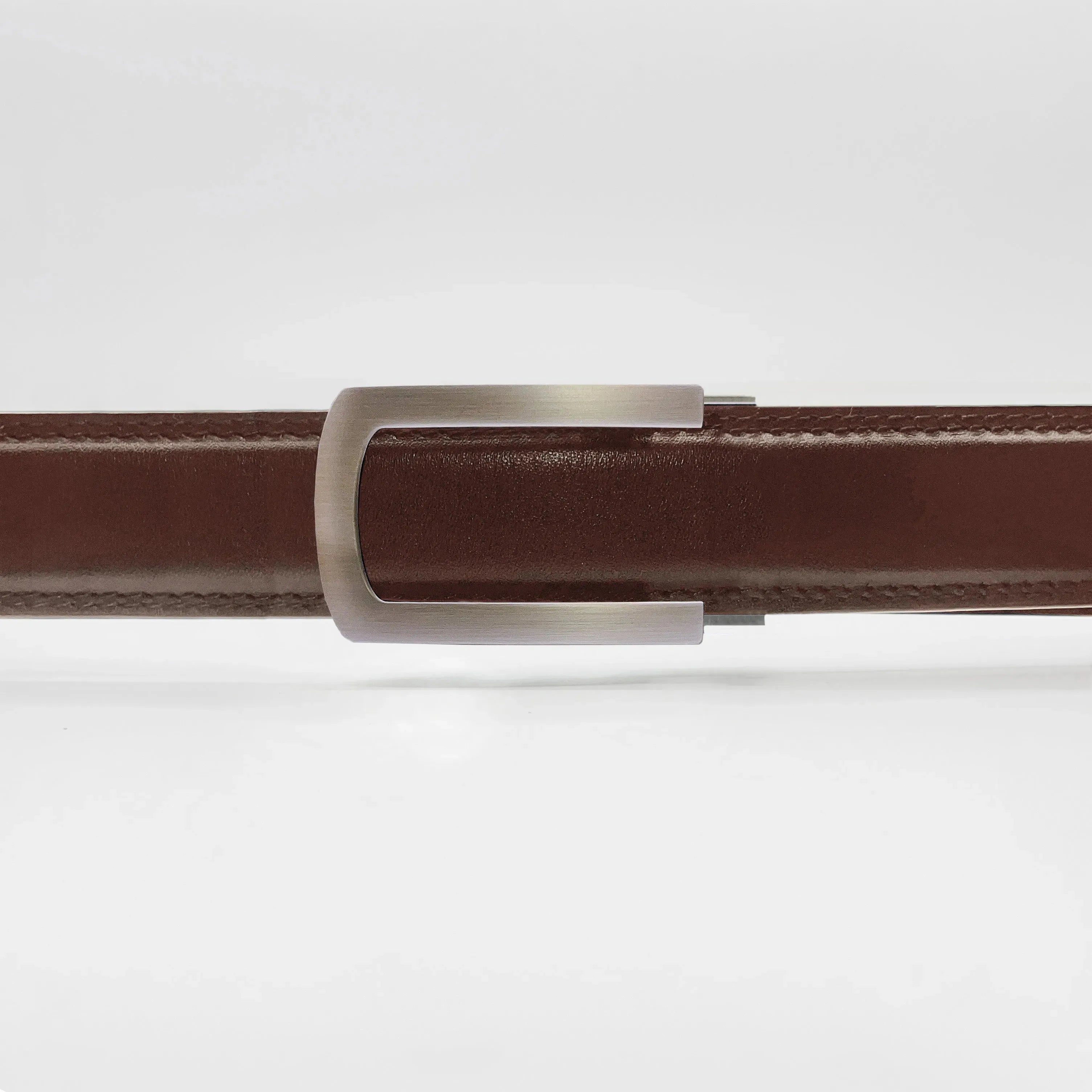 Læderbælte mocha/afrundet