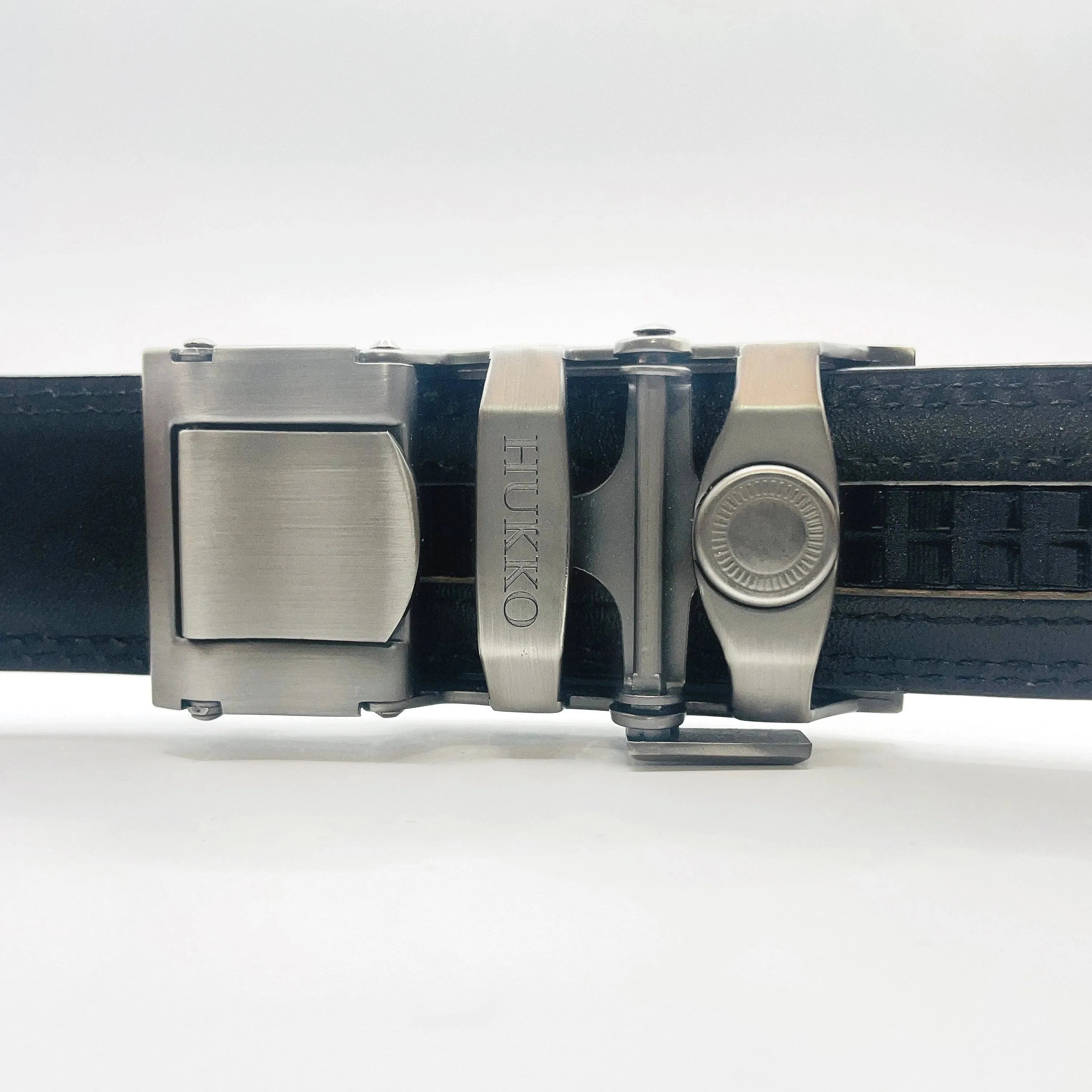 Læderbælte sort/afrundet