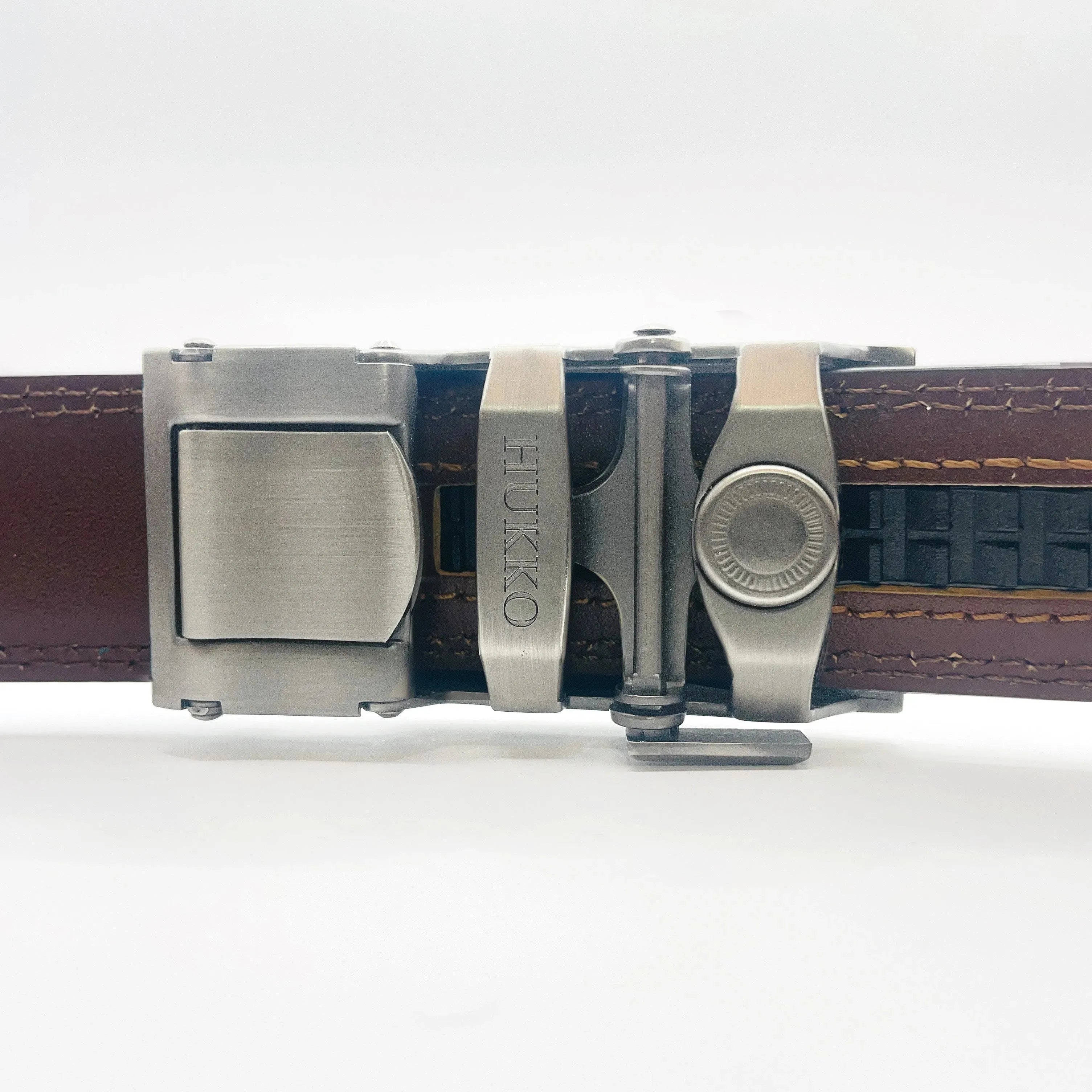 Læderbælte mocha/afrundet